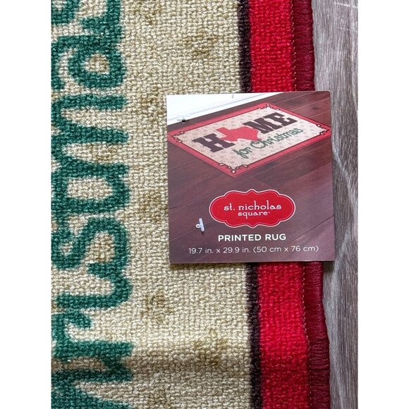 St. Nicholas Square "Texas Home" For Christmas Printed Rug Nylon Holiday Decor - Picture 3 of 5